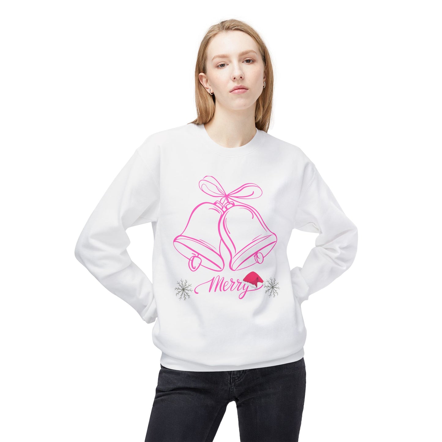 Merry Bells  Fleece Crewneck Sweatshirt For Women