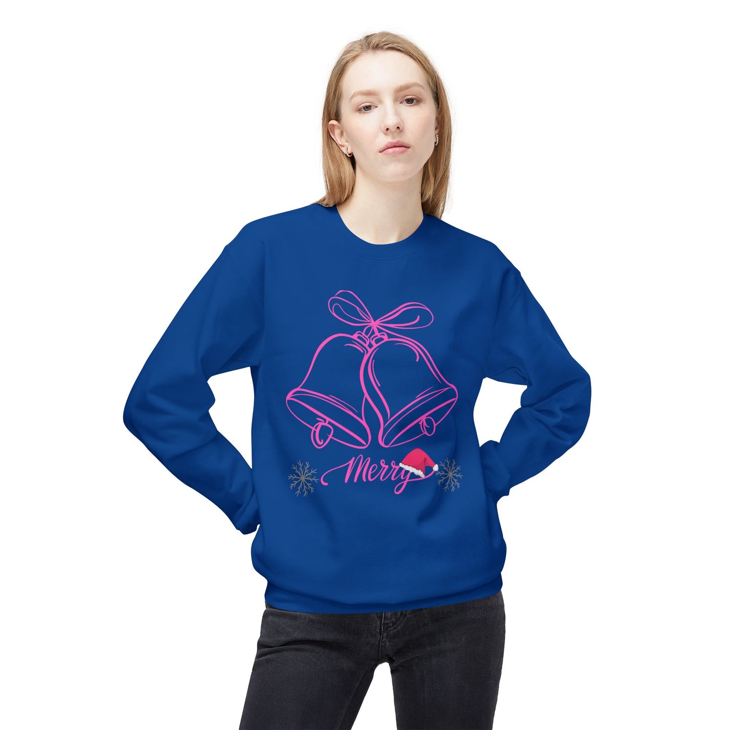 Merry Bells  Fleece Crewneck Sweatshirt For Women