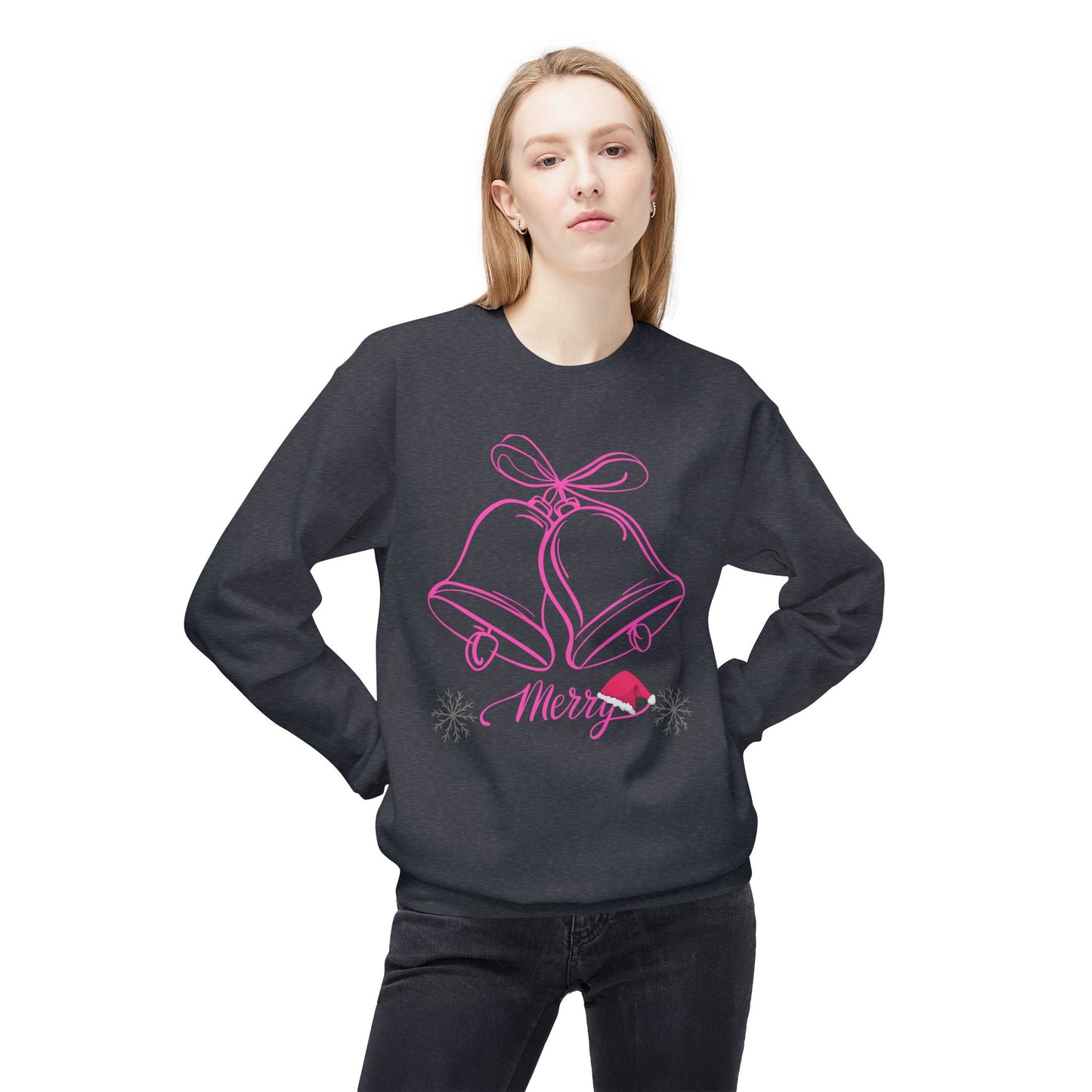 Merry Bells  Fleece Crewneck Sweatshirt For Women