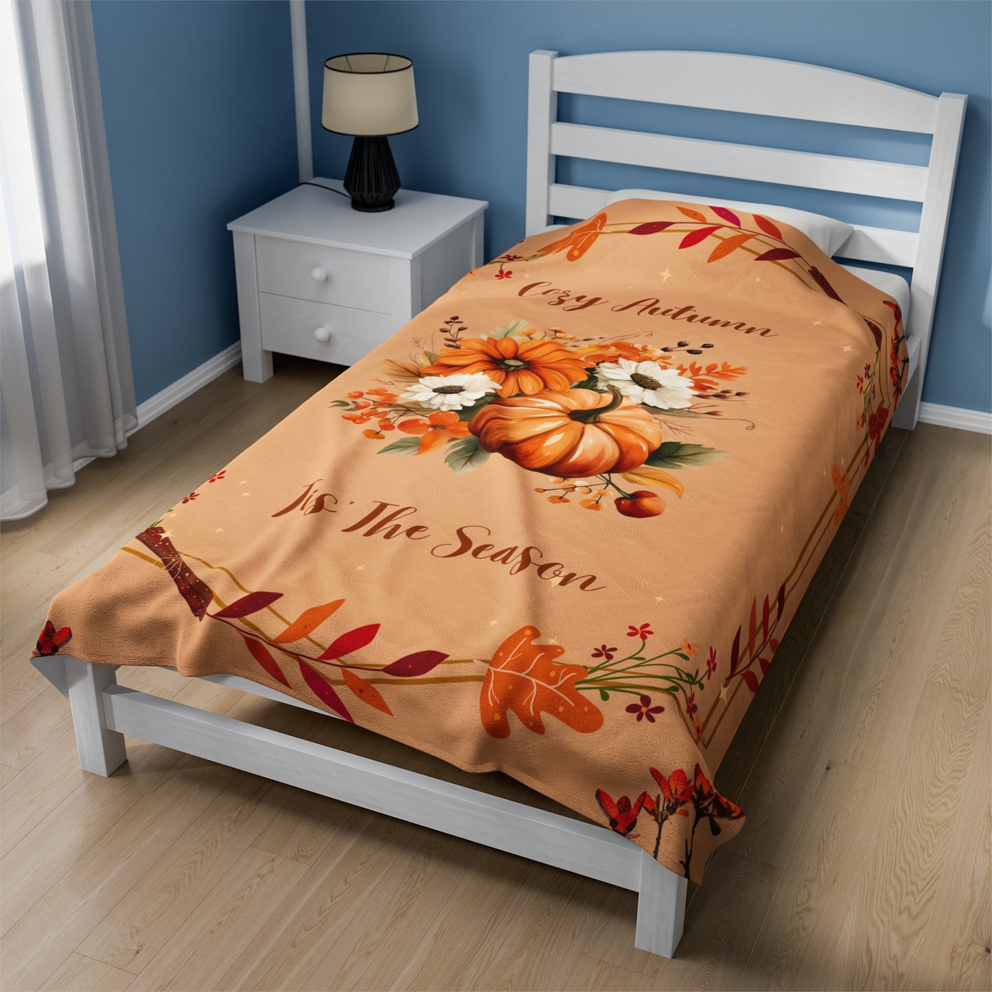 Cozy Autumn Velveteen Plush Blanket