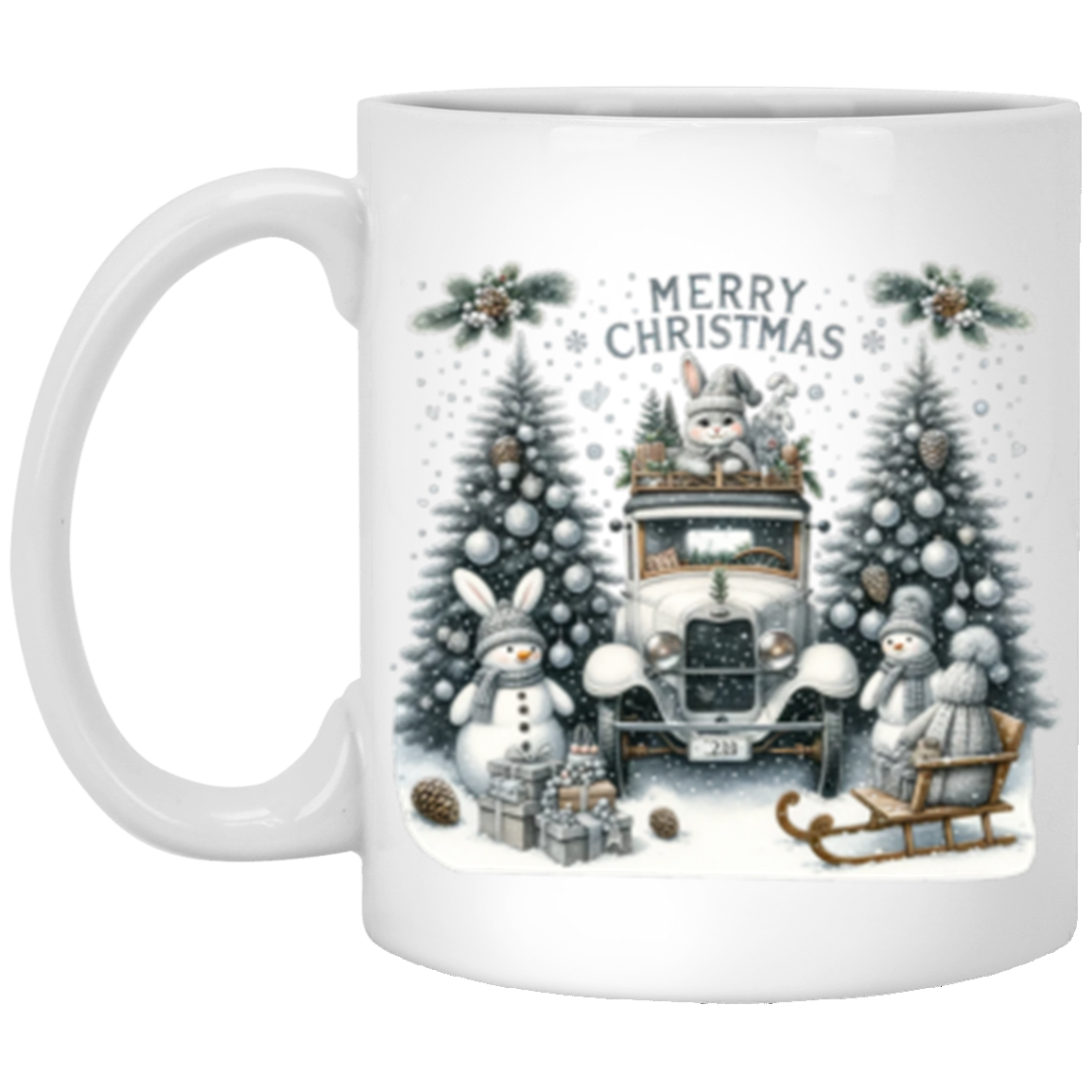 Merry Christmas Both Sides 11oz White Mug