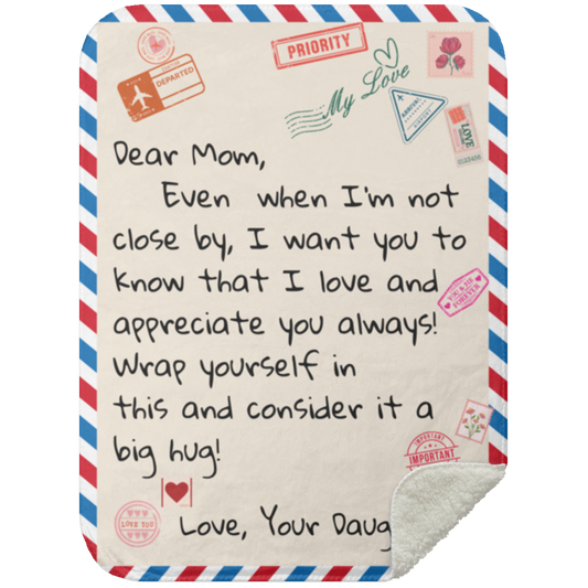 Dear Mom Sherpa Blanket 30x40