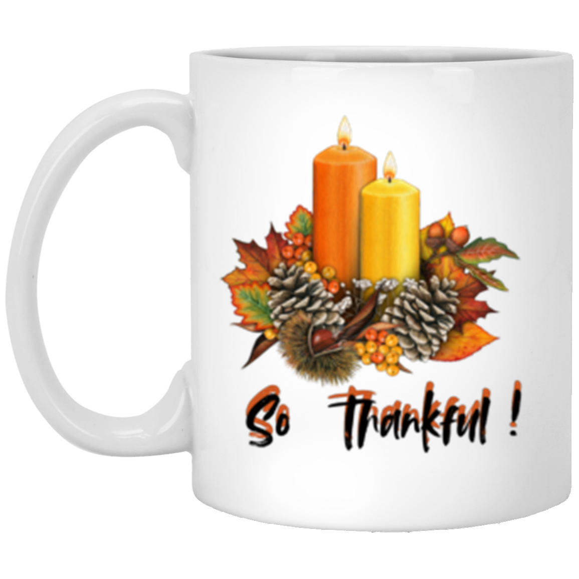 Thankful Candles 11oz White Mug