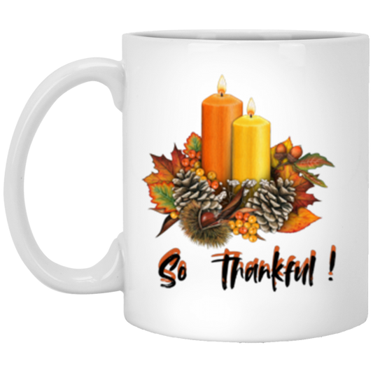 Thankful Candles 11oz White Mug