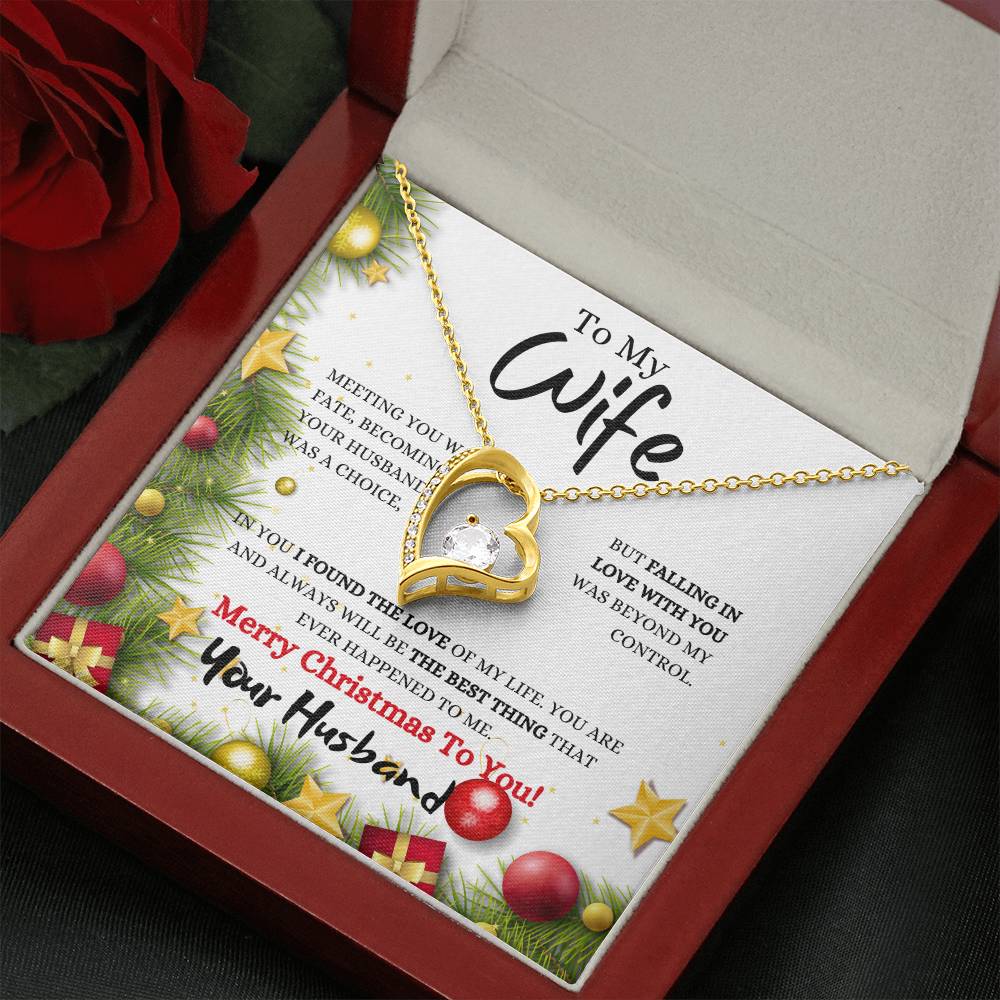 Forever Love Necklace Christmas Gift For Wife / Necklace With Christmas Wishes message Card