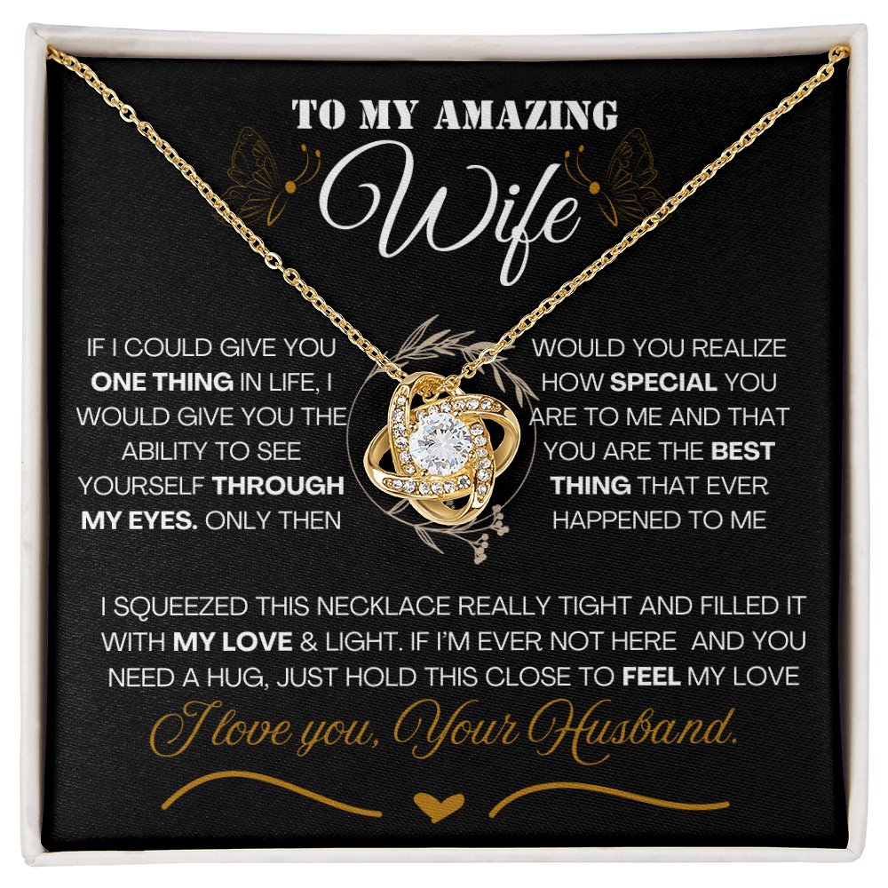 From Husband to Wife Gift / Love Knot Necklace for Wife - Gift for Wife / Gift from Husband