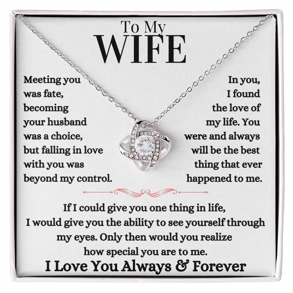 To My Wife necklace/ Love Knot Necklace gift for Wife / Necklace Gift for Wife