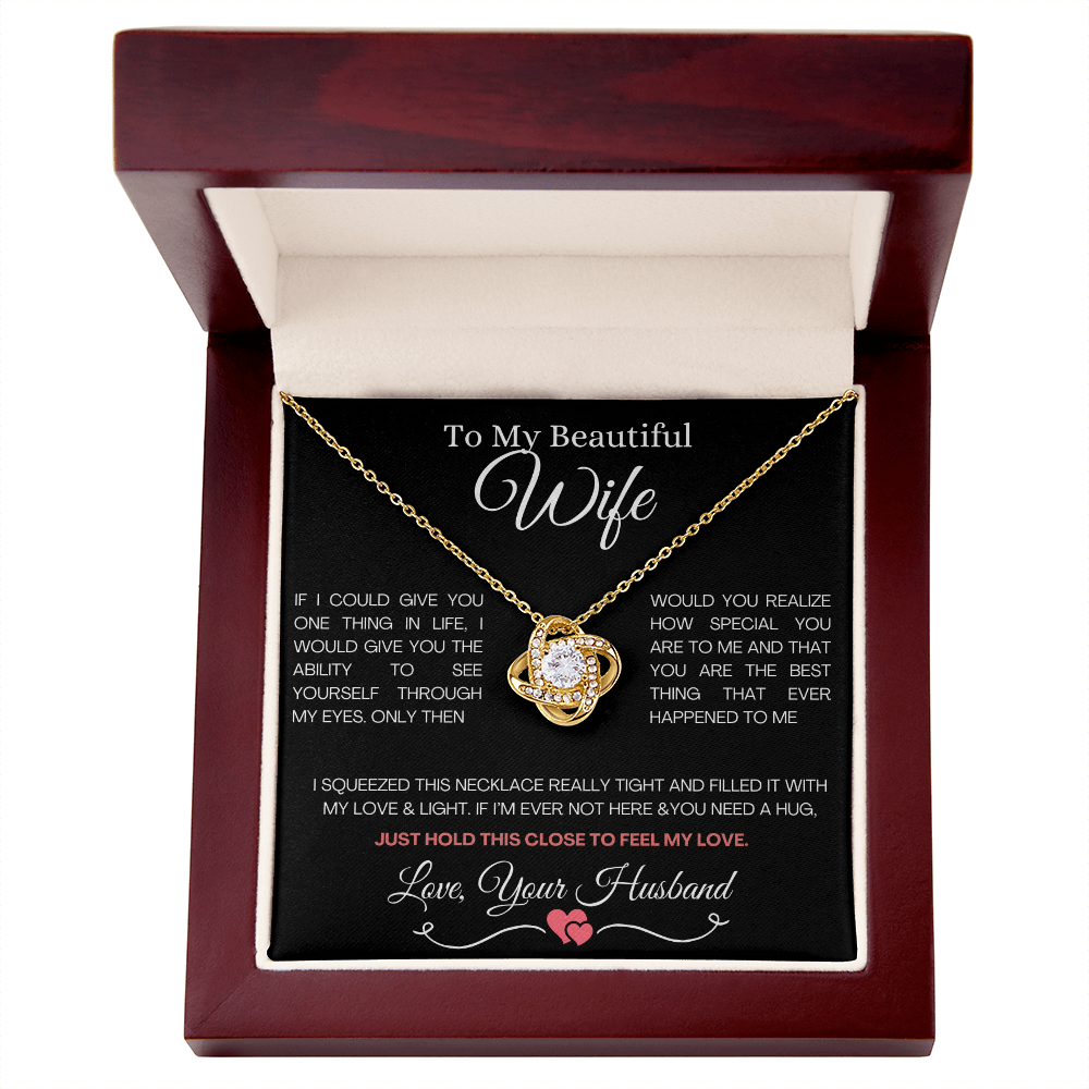 From Husband to Wife- Love Knot Necklace / To My Beautiful Wife / Gift For Wife