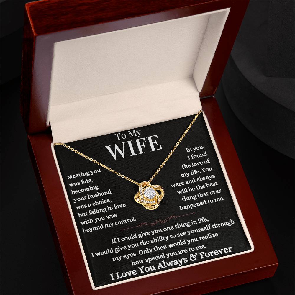 Love Knot Necklace for Wife | Gift for Wife | Necklace with message card for Wife