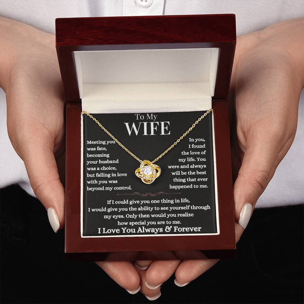 Love Knot Necklace for Wife | Gift for Wife | Necklace with message card for Wife