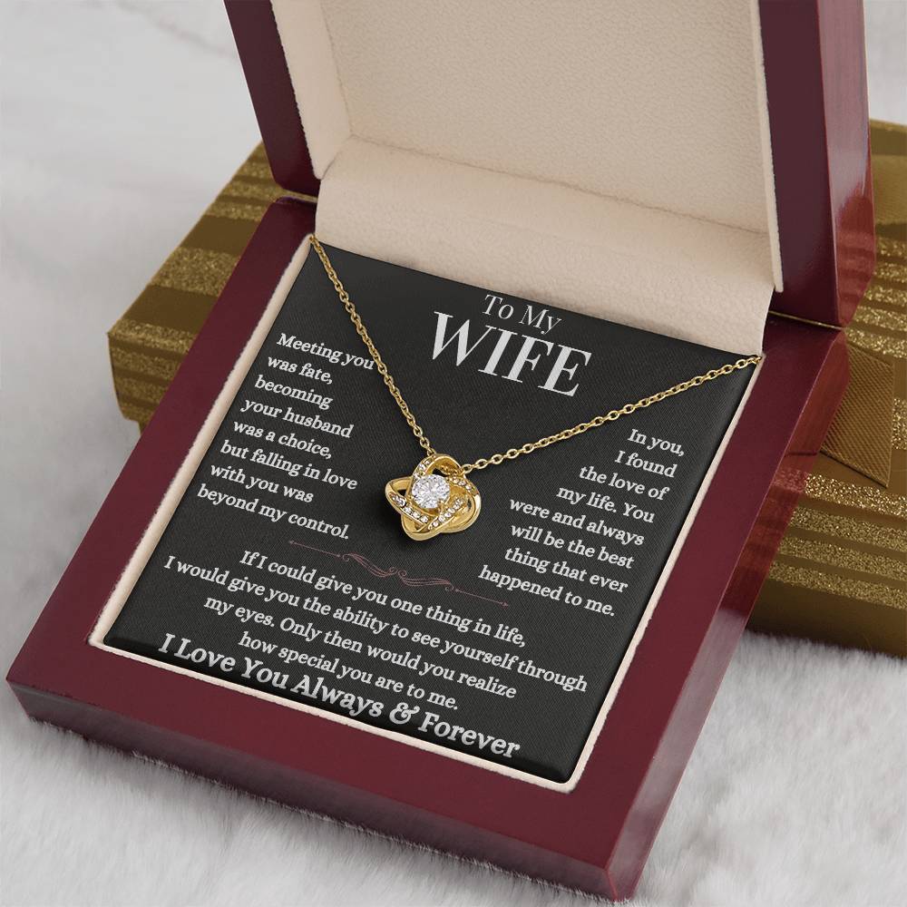 Love Knot Necklace for Wife | Gift for Wife | Necklace with message card for Wife