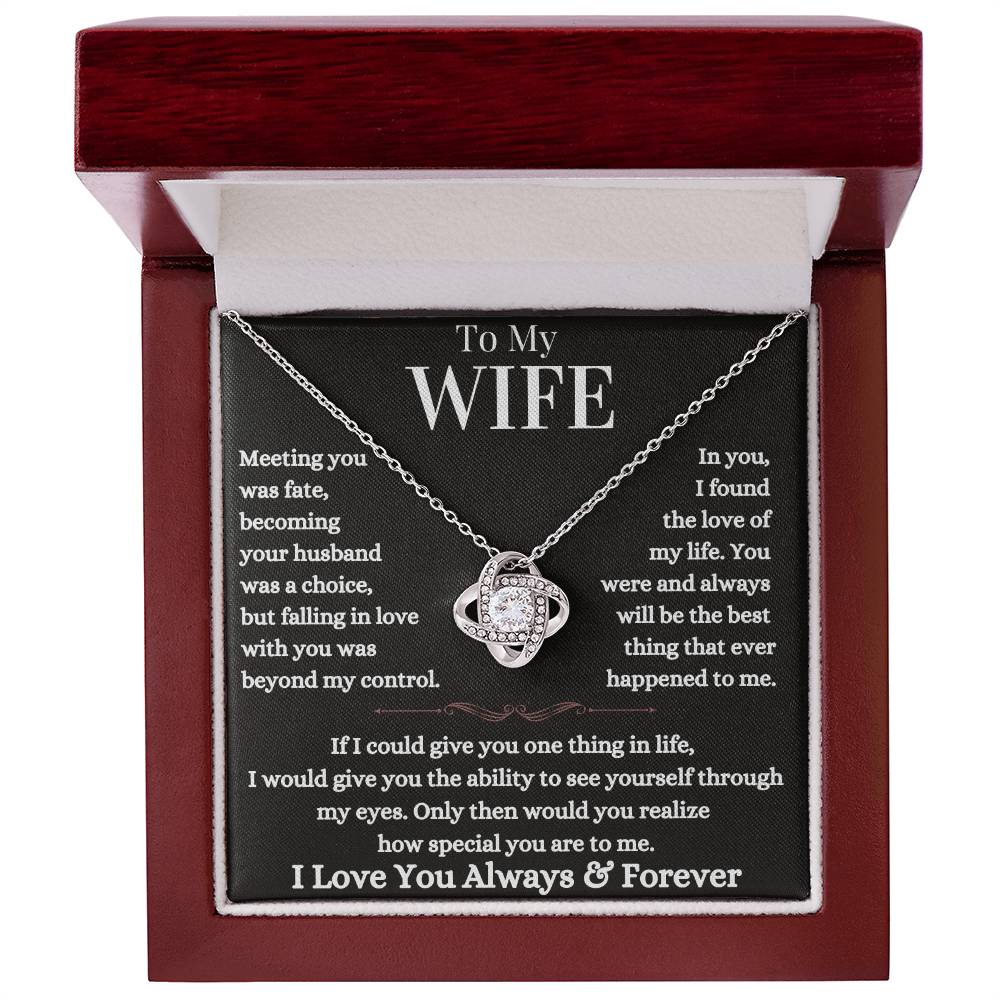 Love Knot Necklace for Wife | Gift for Wife | Necklace with message card for Wife