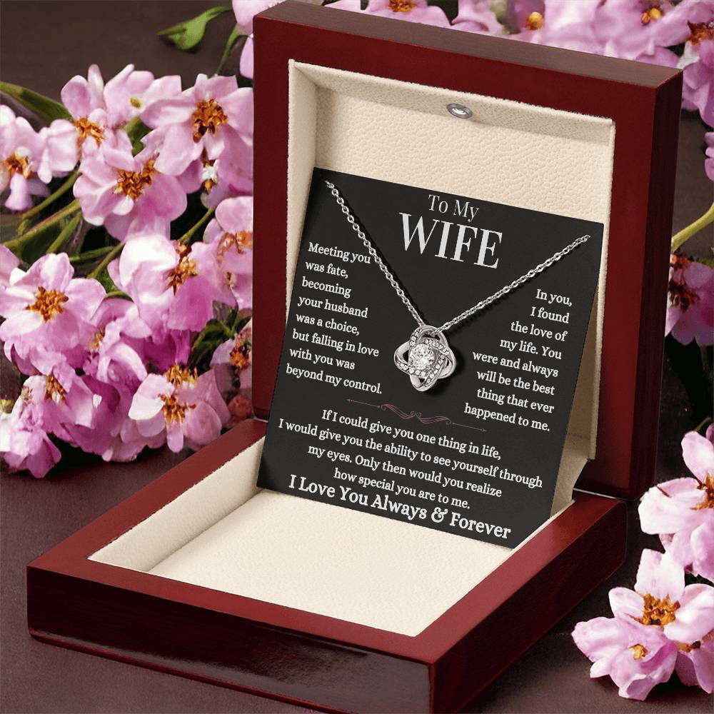 Love Knot Necklace for Wife | Gift for Wife | Necklace with message card for Wife