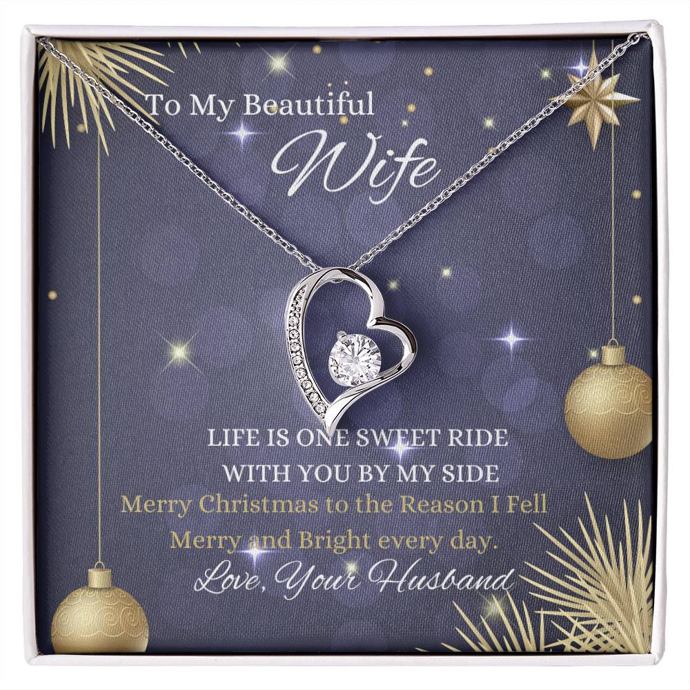 To My Beautiful Wife Christmas Wishes  Forever Love Necklace | Christmas Gift For Wife