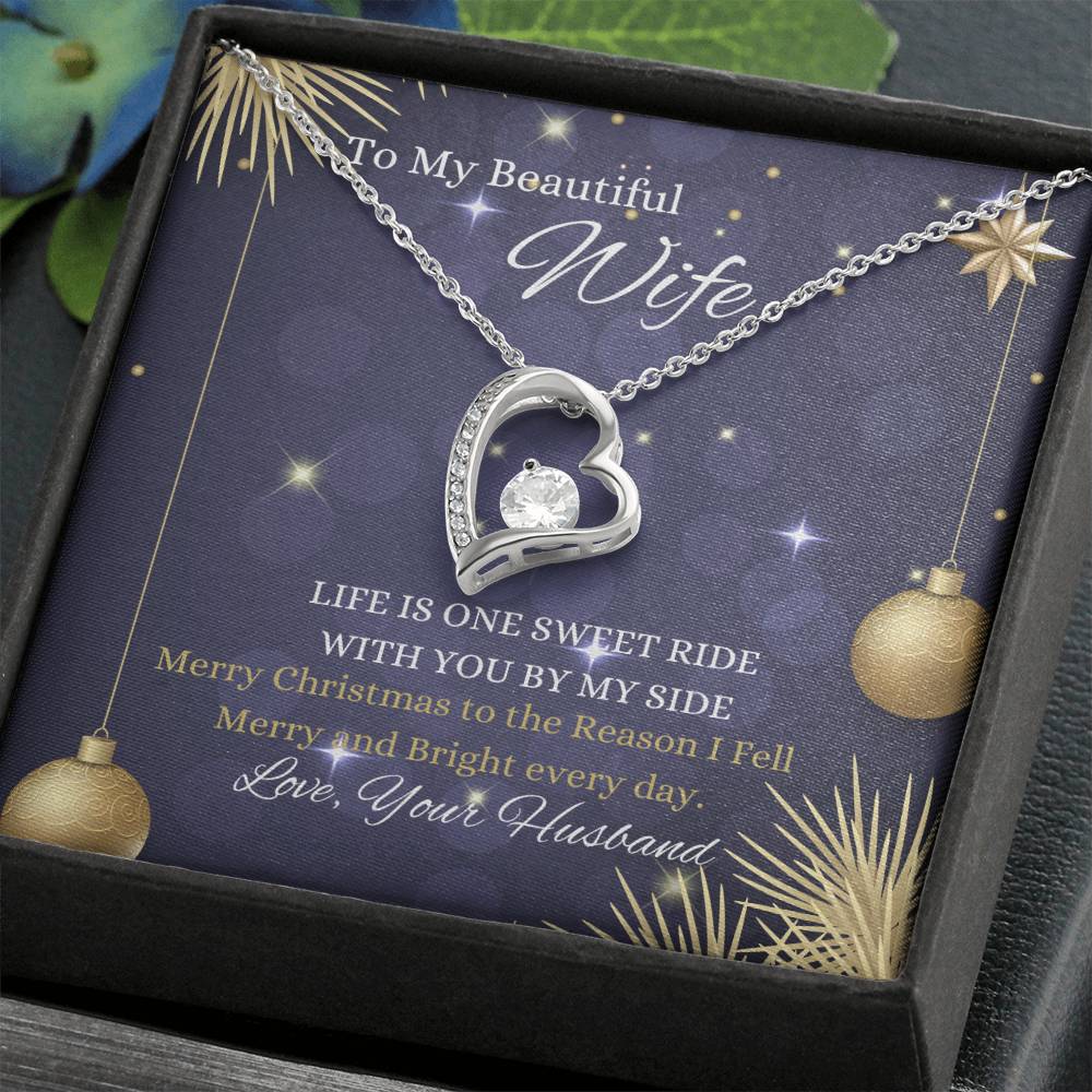 To My Beautiful Wife Christmas Wishes  Forever Love Necklace | Christmas Gift For Wife