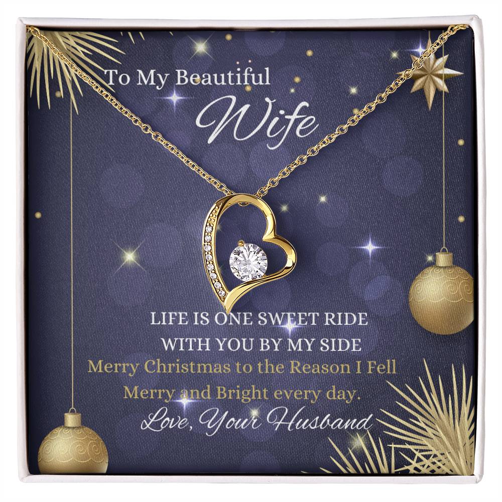 To My Beautiful Wife Christmas Wishes  Forever Love Necklace | Christmas Gift For Wife