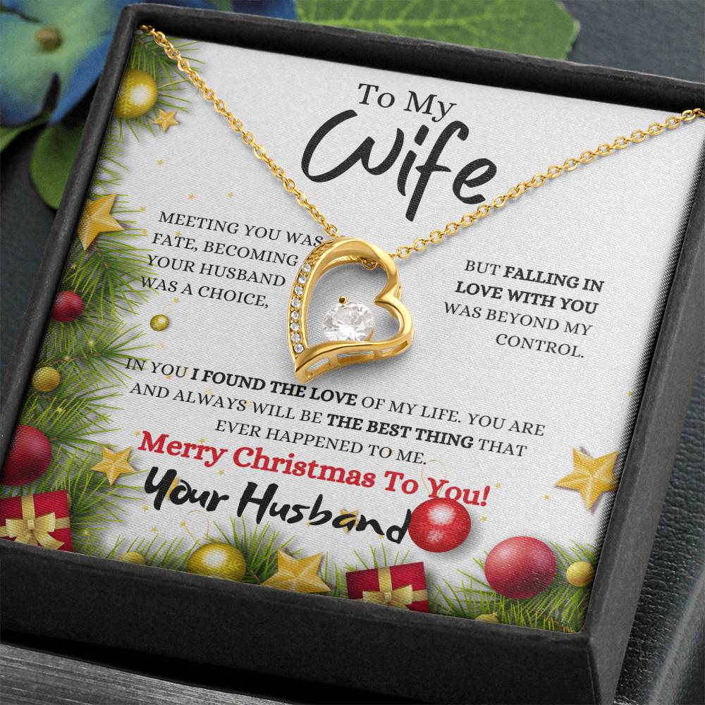 Forever Love Necklace Christmas Gift For Wife / Necklace With Christmas Wishes message Card