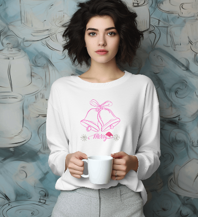 Merry Bells  Fleece Crewneck Sweatshirt For Women